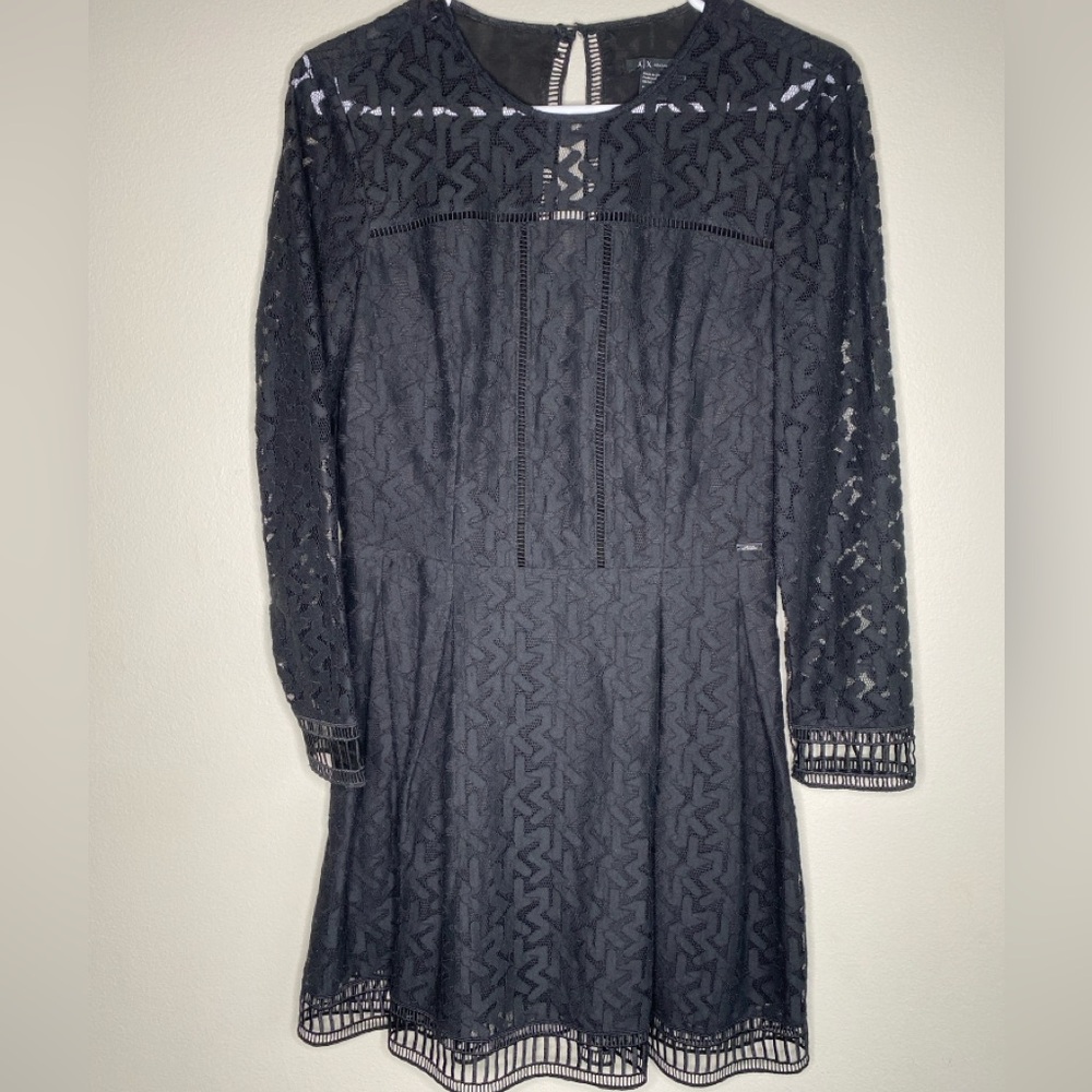 Armani Exchange long sleeve black dress , size 4